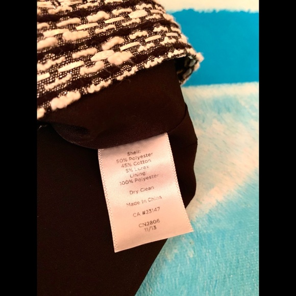 TALBOTS Shimmery Black/White Fringe Sleeve Top - Picture 8 of 8